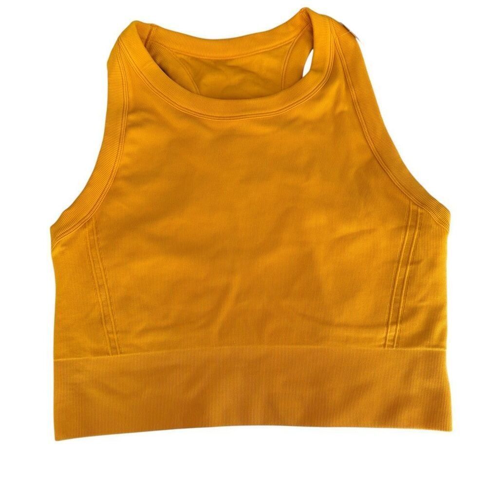 DSG momentum seamless cropped high neck brami top in university gold sz XXL NWT
